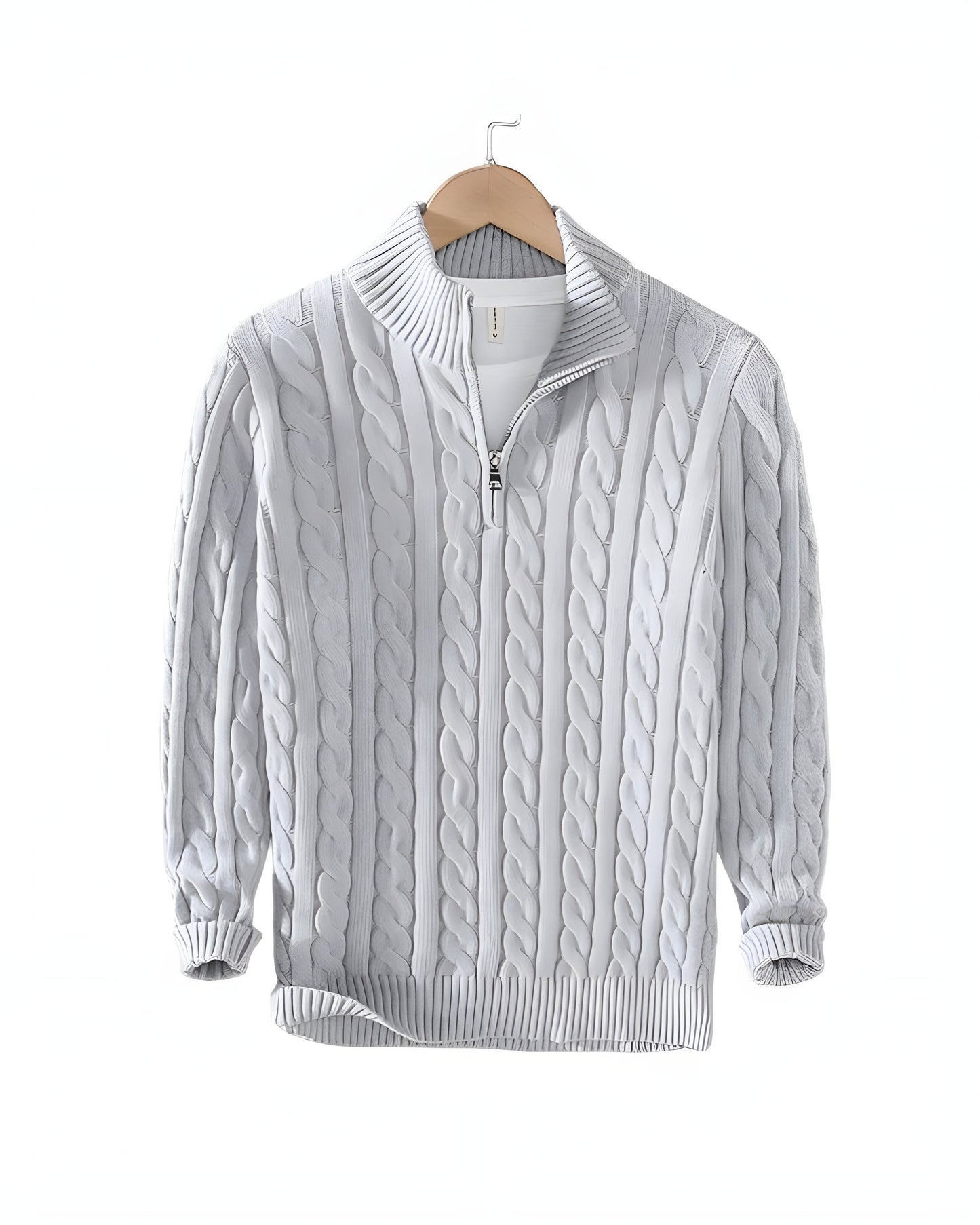 Ljusmode ™ | Stickad Half-Zip Tröja