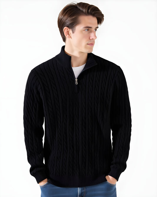 Ljusmode ™ | Stickad Half-Zip Tröja